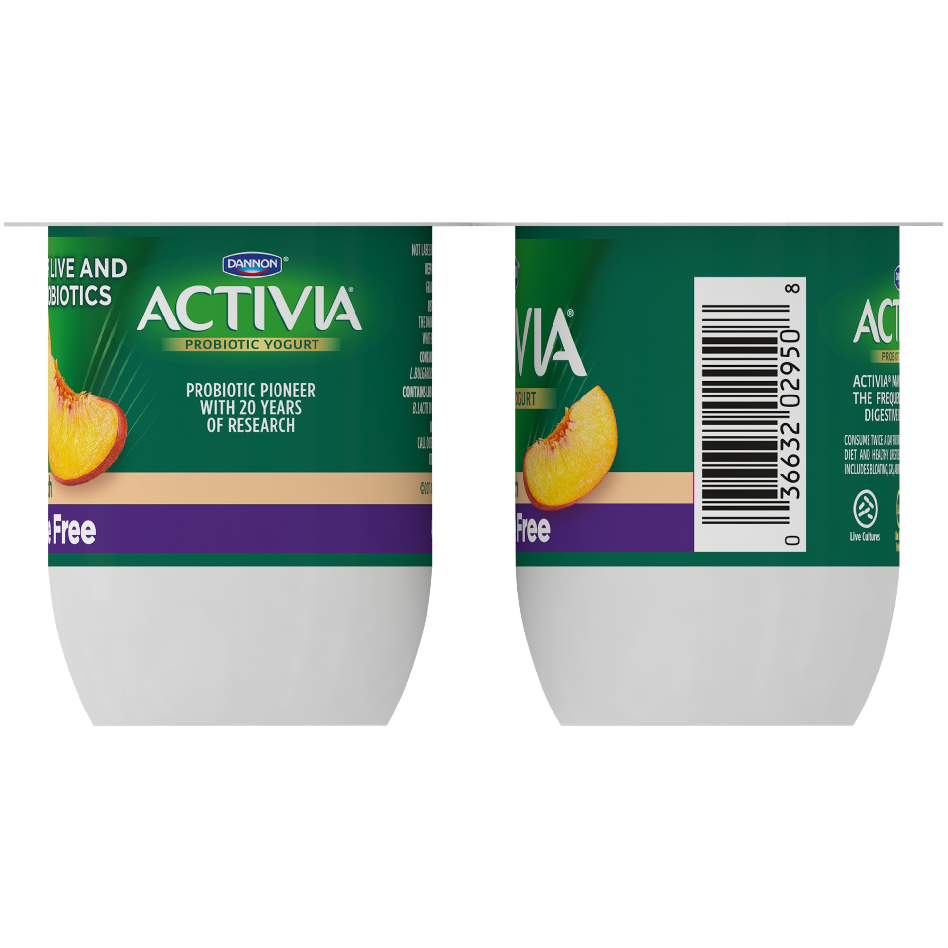 slide 6 of 8, Activia Lactose-free Blended Peach Probiotic Yogurt, 4 ct; 4 oz