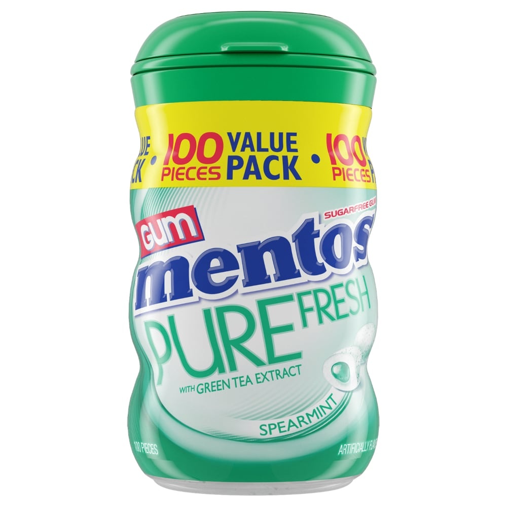 slide 1 of 1, Mentos Pure Fresh Gum Xl Curvy, 100 ct