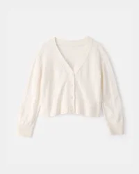 Carters Girls Pointelle Cardigan Sweater - Cream Cream 10