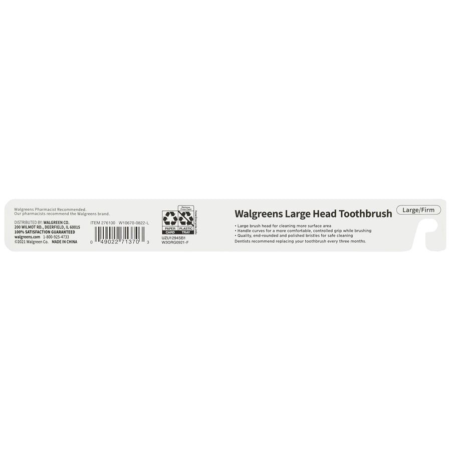 slide 5 of 5, Walgreens Toothbrush Firm Large Head, 1 ct