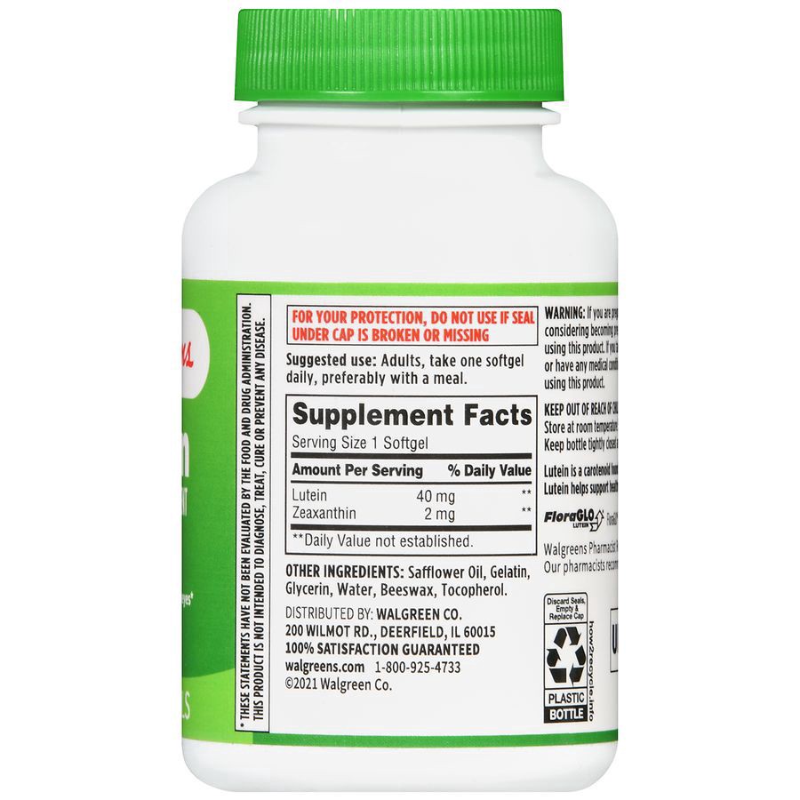 slide 3 of 5, Walgreens Lutein 40 mg Softgels, 30 ct