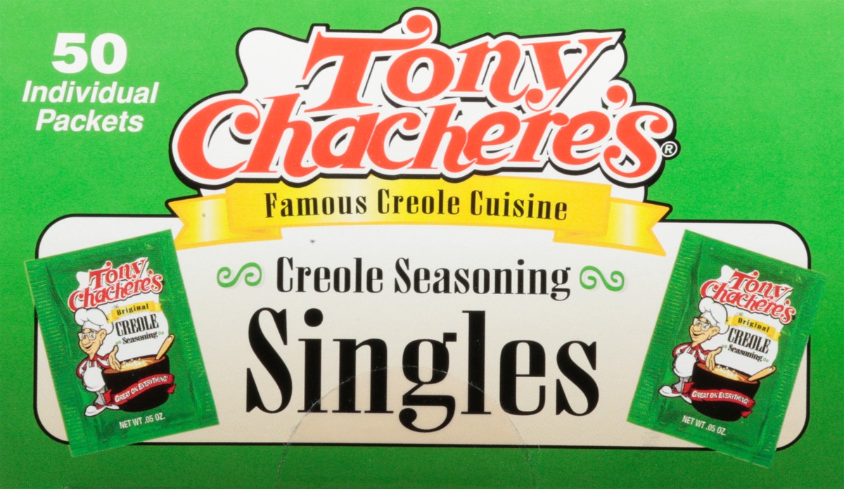 slide 11 of 14, Tony Chachere's Creole Singles Seasoning 50 Packets, 50 ct