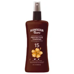 Hawaiian Tropic Tanning Oil Pump Spray, SPF 15, 8 fl oz