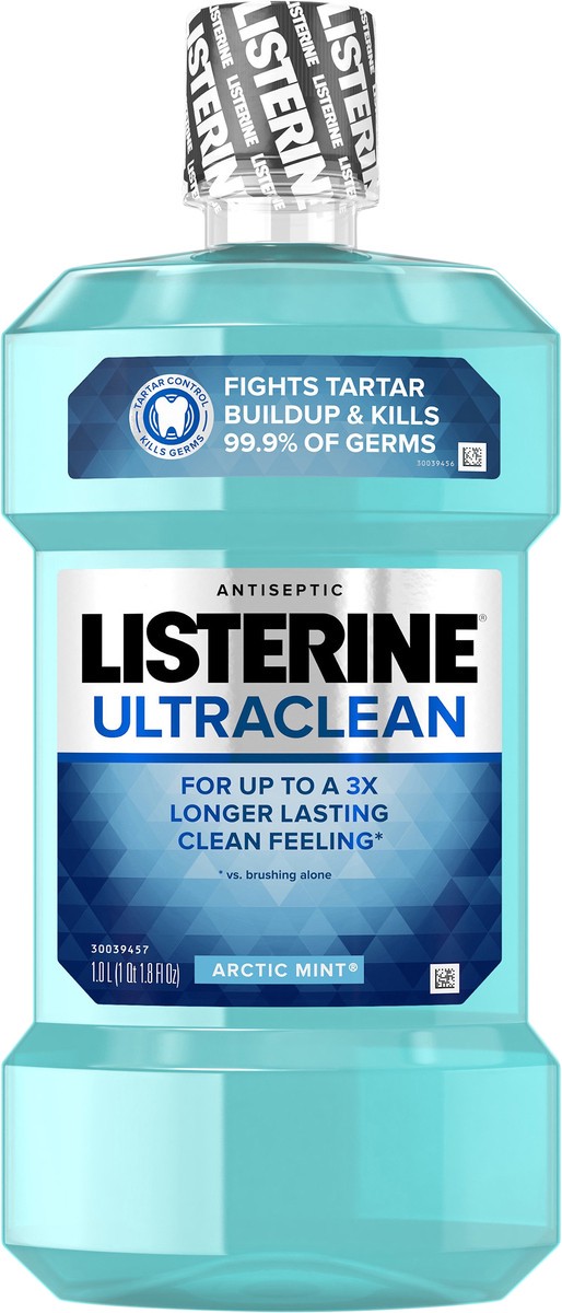 slide 4 of 7, Listerine Ultraclean Artic Mint Antiseptic Mouthwash - 33.81 fl oz, 1 liter