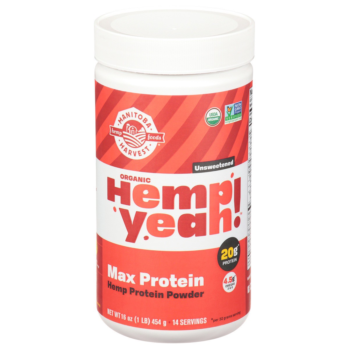 slide 1 of 9, Manitoba Harvest Hemp Yeah! Organic Max Protein Hemp Protein Powder 16 oz Container, 16 oz