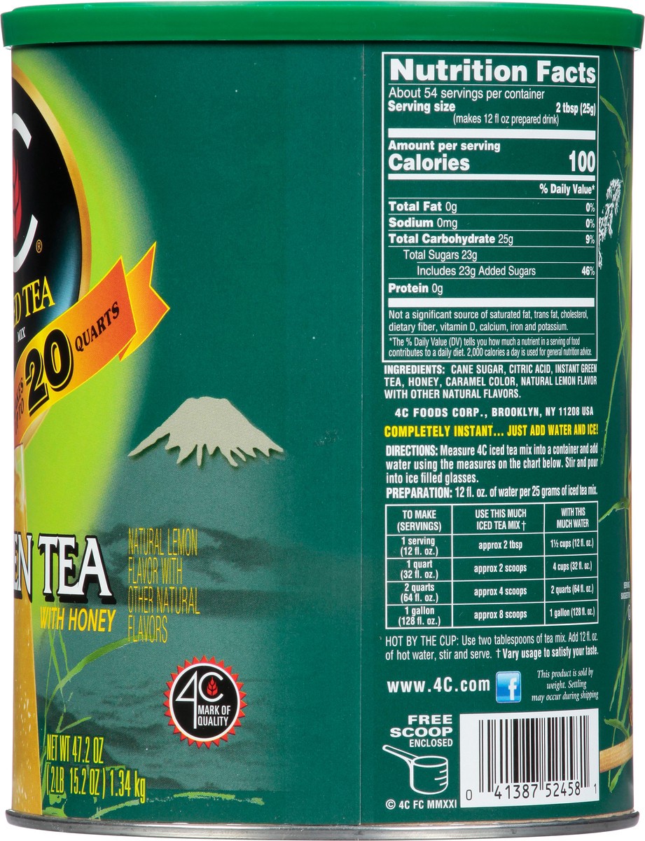 slide 3 of 13, 4C Green Tea with Honey Iced Tea Mix 47.2 oz, 47.20 oz