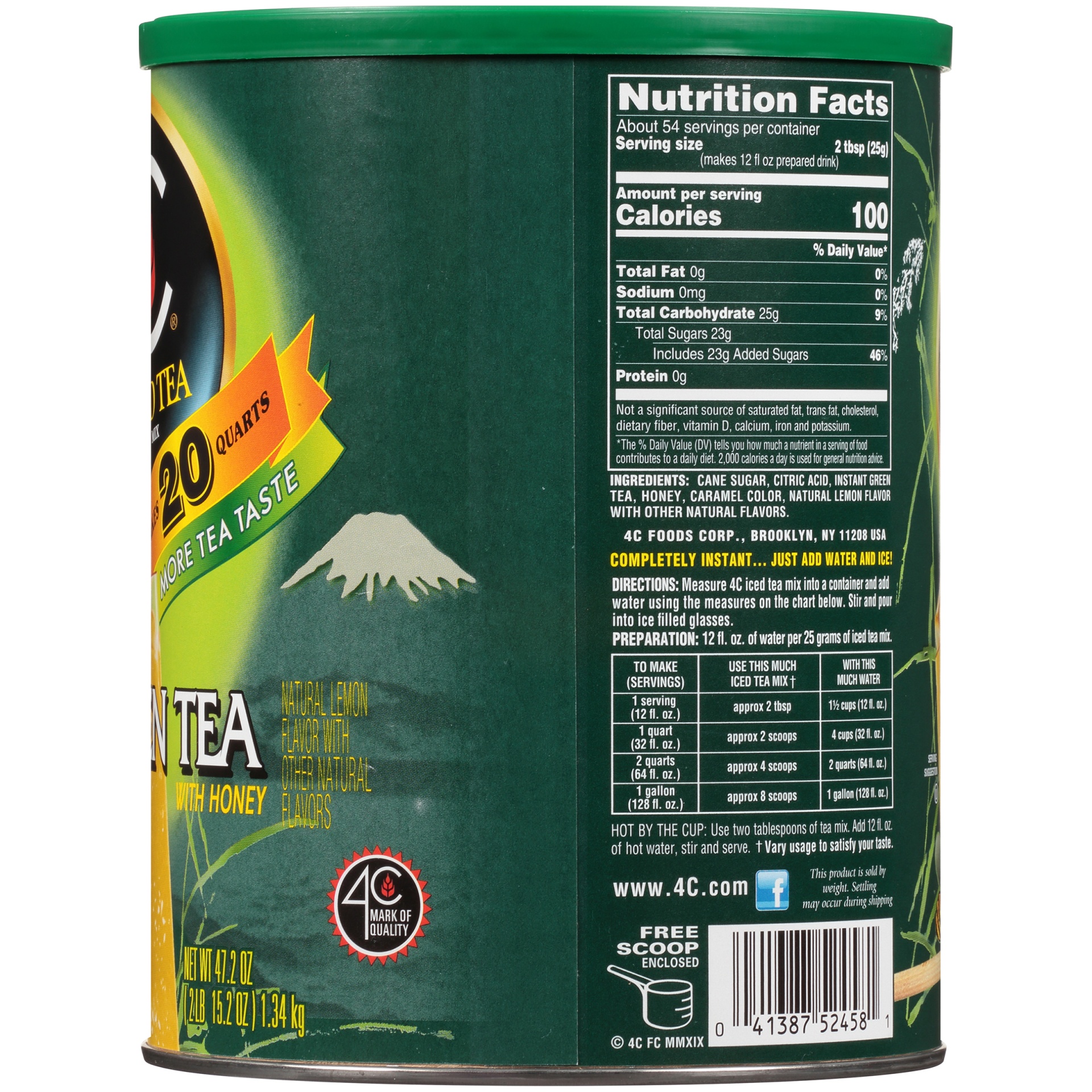 slide 5 of 8, 4C Antioxidant Green Tea Iced Tea Mix, 53 oz