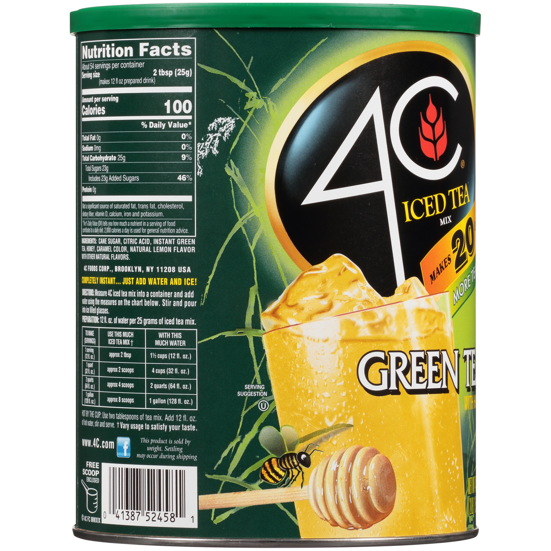 slide 6 of 8, 4C Antioxidant Green Tea Iced Tea Mix, 53 oz