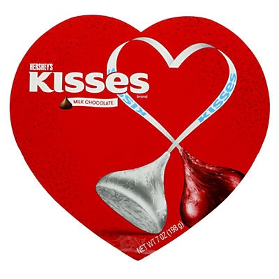 slide 1 of 5, Hershey's Valentine's Milk Chocolate Kisses Heart Box, 7 oz