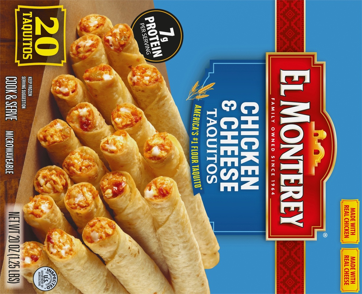 slide 10 of 11, El Monterey Chicken And Cheese Taquitos, 20 ct