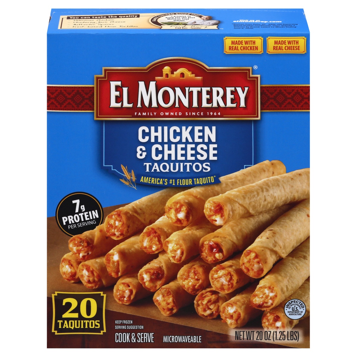 slide 1 of 11, El Monterey Chicken And Cheese Taquitos, 20 ct