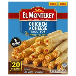 El Monterey Chicken & Cheese Flour Taquitos 20 ct, 20 oz (Frozen)