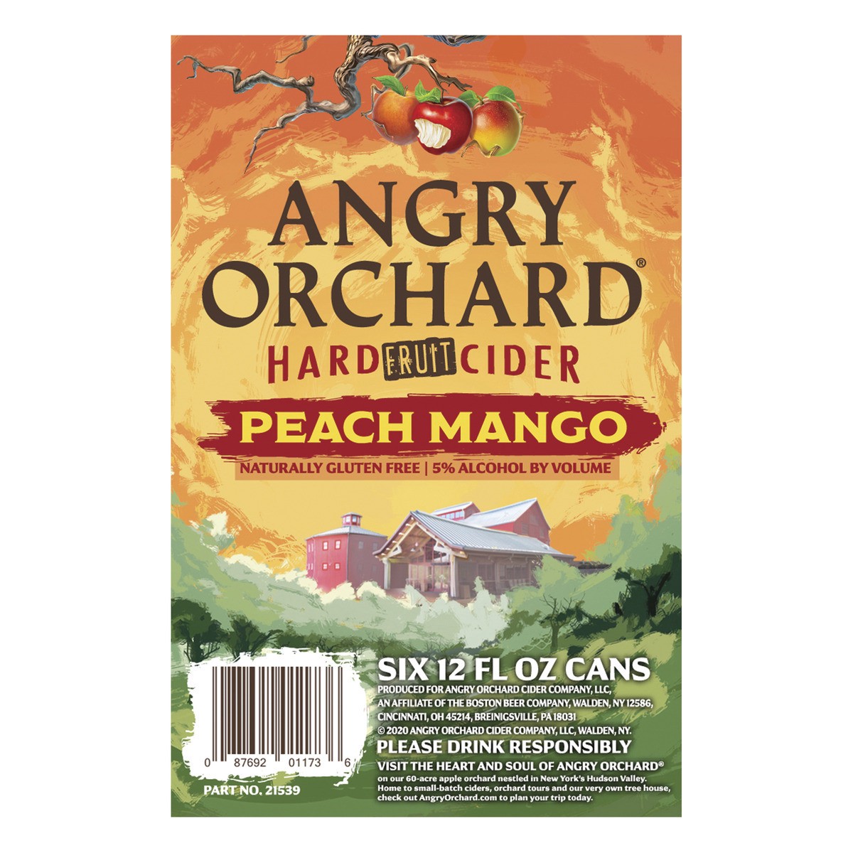 slide 3 of 8, Angry Orchard Peach Mango Hard Cider, Spiked (12 fl. oz. Can, 6pk.), 6 ct; 12 oz