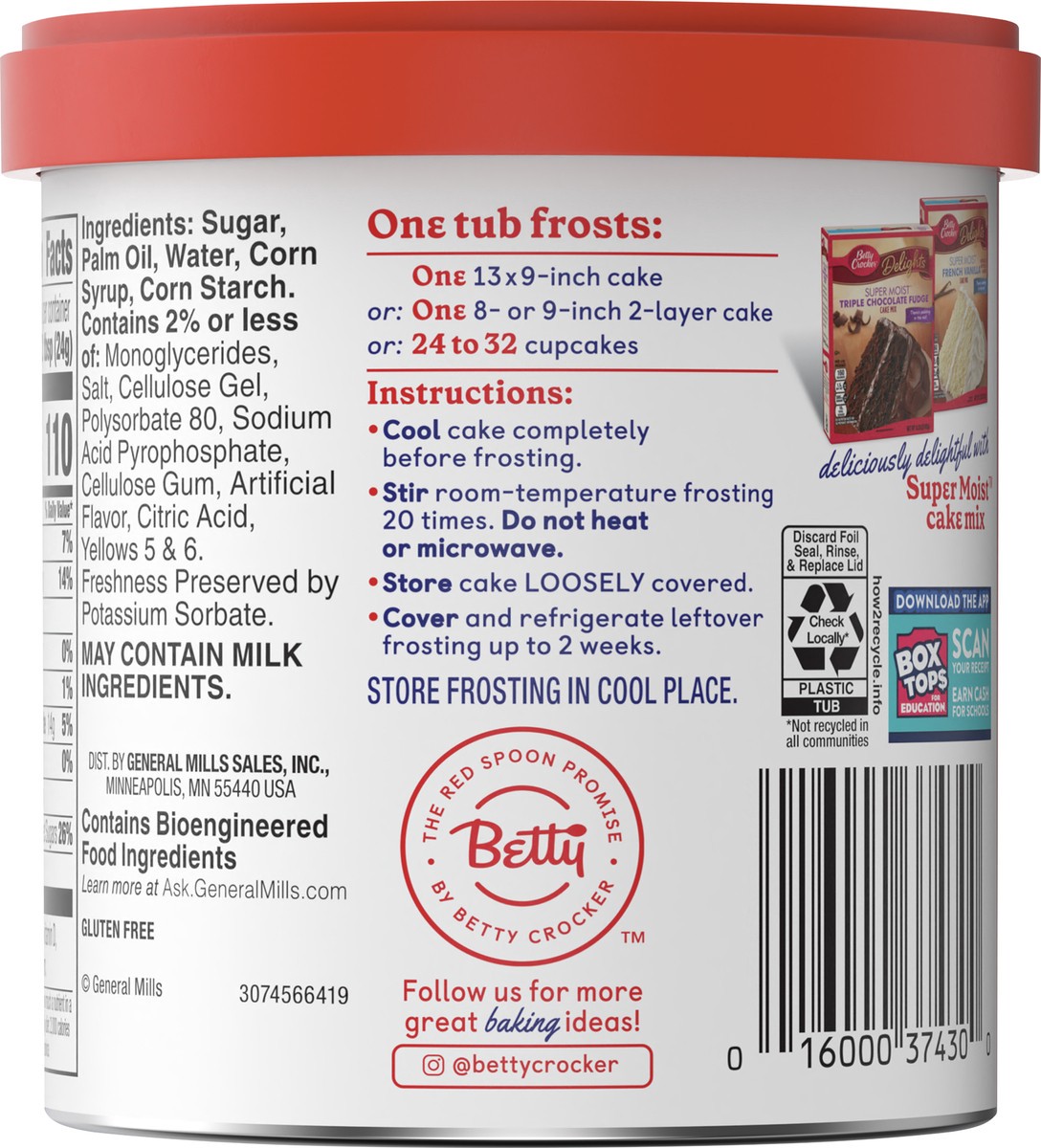 slide 2 of 8, Betty Crocker Gluten Free Whipped Vanilla Frosting, 12 oz, 12 oz