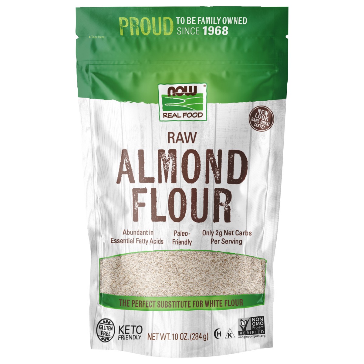 slide 1 of 3, NOW Real Food Almond Flour, Raw - 10 oz., 10 oz