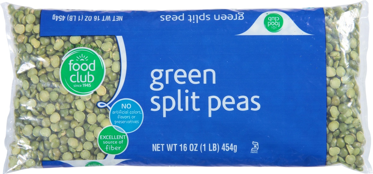 slide 9 of 11, Food Club Dry Green Split Peas, 1 ct