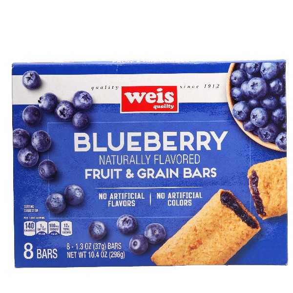 slide 1 of 1, Weis Quality Blueberry Fruit and Grain Bars, 10.4 oz