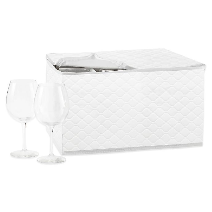 slide 1 of 1, SALT Quilted Stemware Saver - White, 1 ct