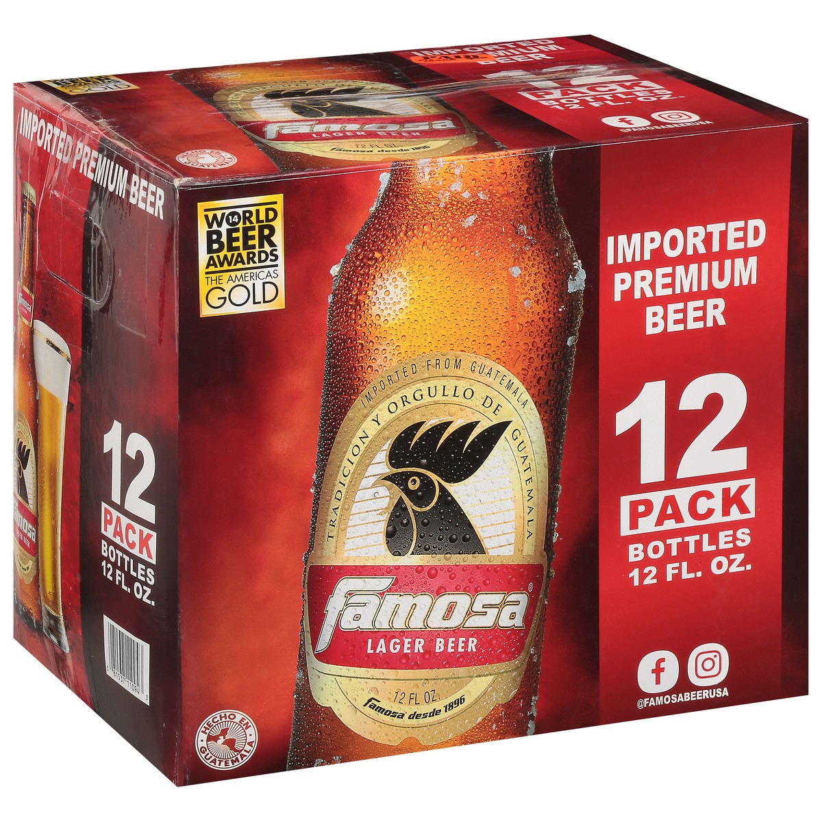 slide 9 of 9, Famosa Lager Beer 12 Pack 12 - 12 fl oz Bottles, 12 ct; 12 oz