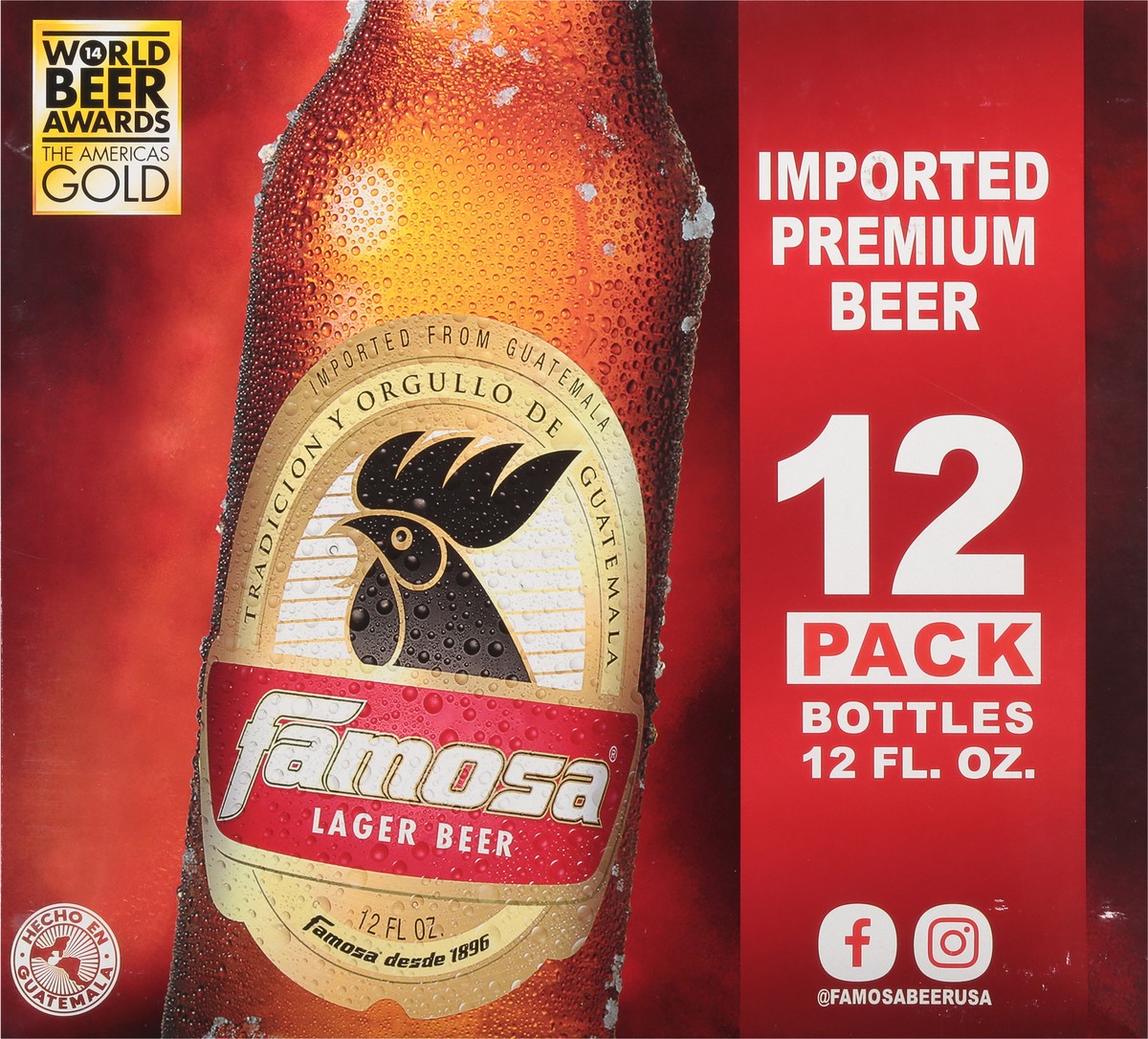 slide 3 of 9, Famosa Lager Beer 12 Pack 12 - 12 fl oz Bottles, 12 ct; 12 oz