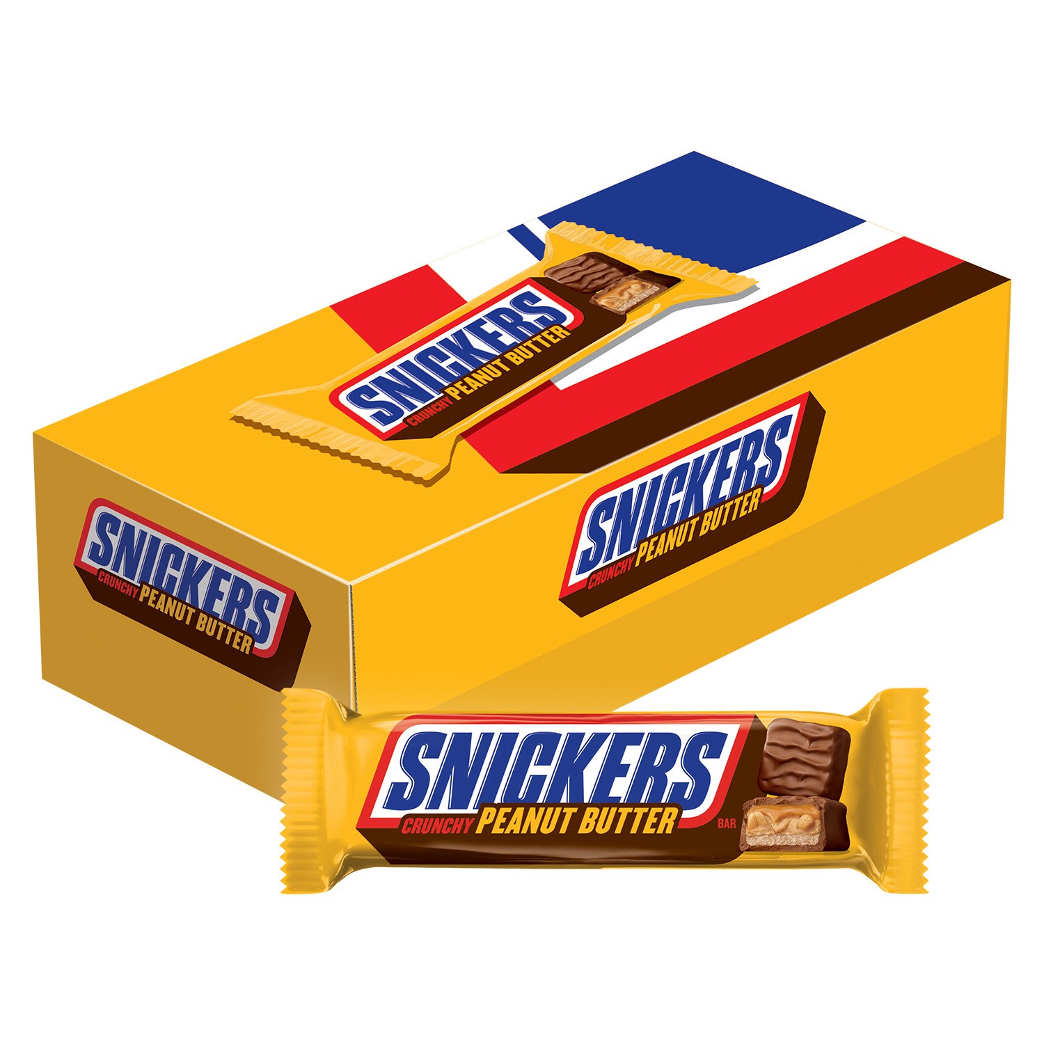 slide 1 of 8, SNICKERS Peanut Butter Squared Singles Size Chocolate Candy Bars, 1.78-Ounce Pack 18-Count Box, 32.04 oz