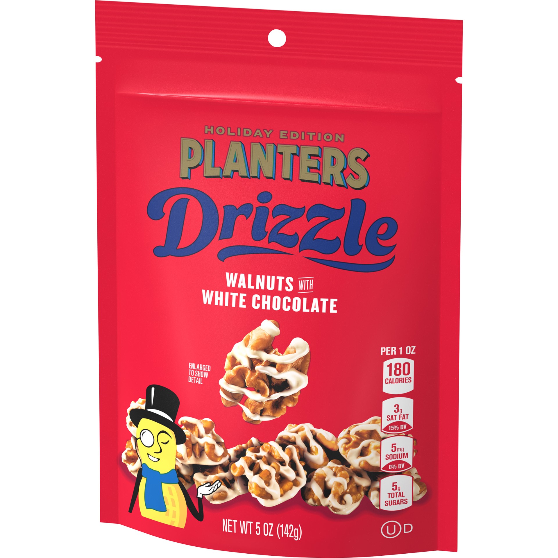 slide 3 of 5, Planters Drizzle Walnuts with White Chocolate 5 oz. Bag, 5 oz