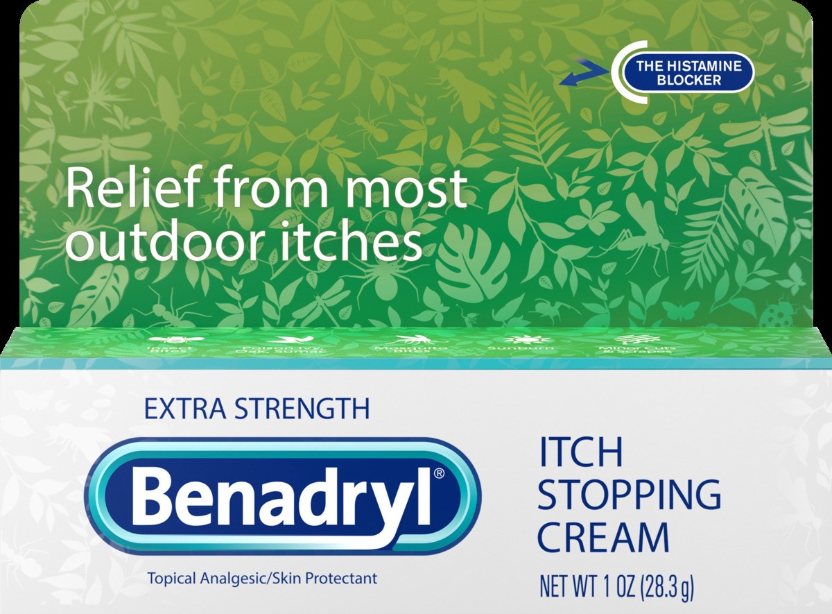 slide 2 of 6, Benadryl Allergy Anti Itch, Cream, 1 oz