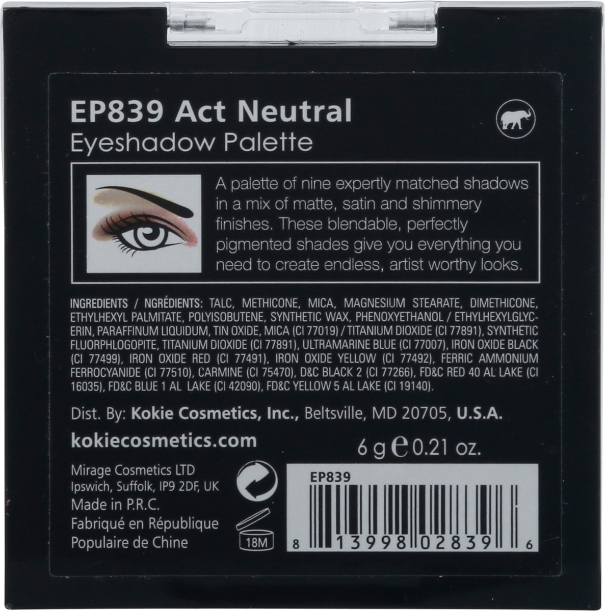 slide 11 of 12, Kokie Act Neutral Eyeshadow Palette 0.21 oz, 1 ct