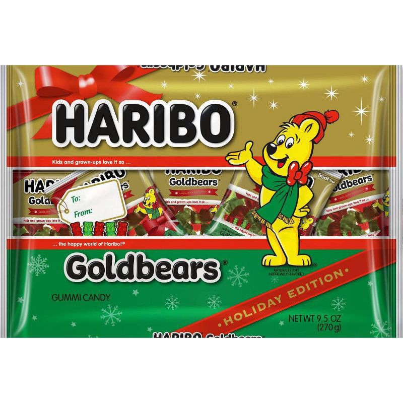 slide 1 of 3, Haribo Goldbears Holiday Mini Gummy Bears, 9.5 oz
