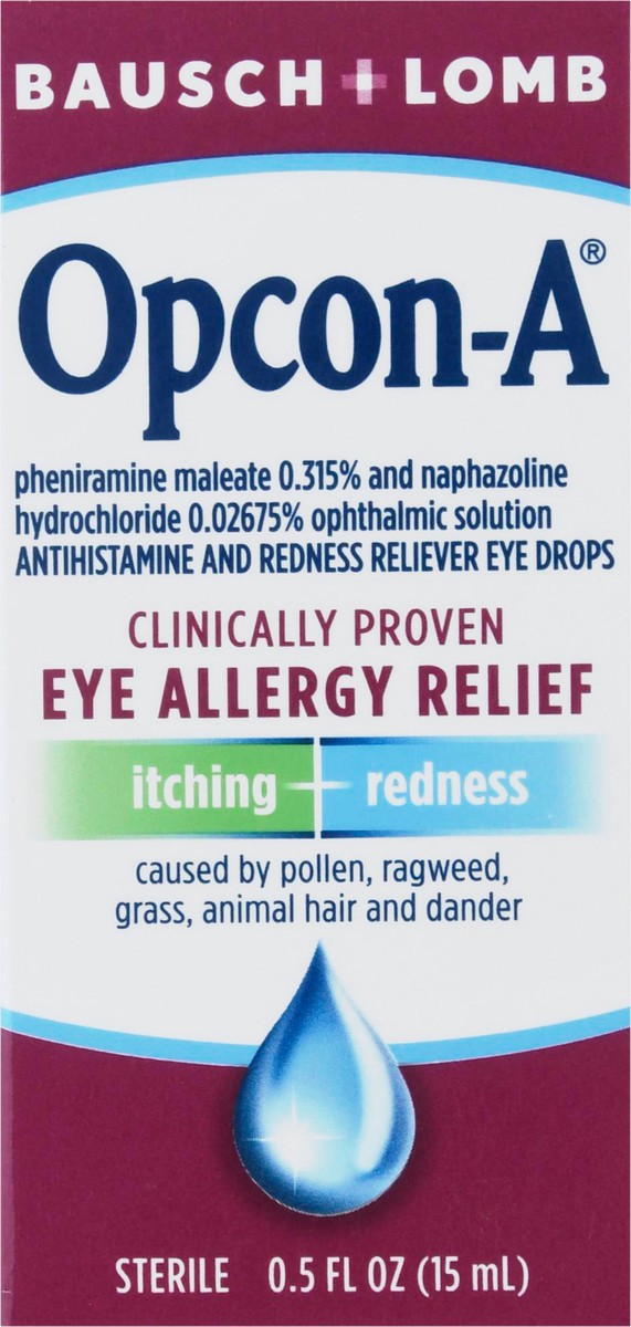 slide 1 of 13, Opcon-A Eye Allergy Relief Sterile Eye Drops 0.5 fl oz, 0.50 fl oz