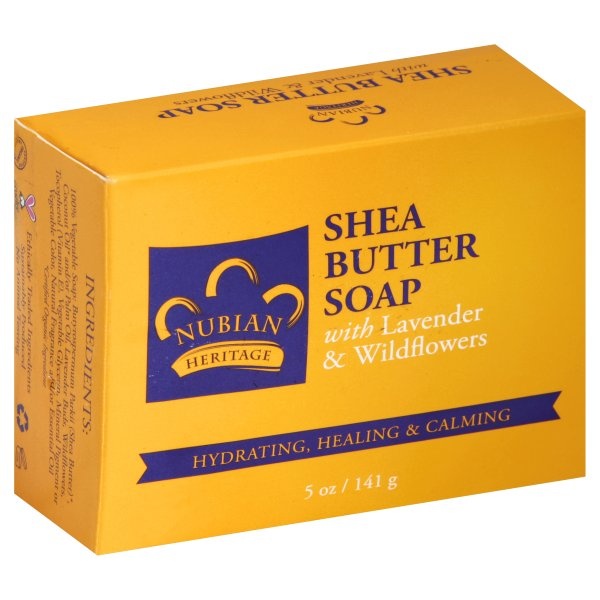 slide 1 of 1, Nubian Heritage Lavender & Wildflowers Shea Butter Bar Soap, 5 oz