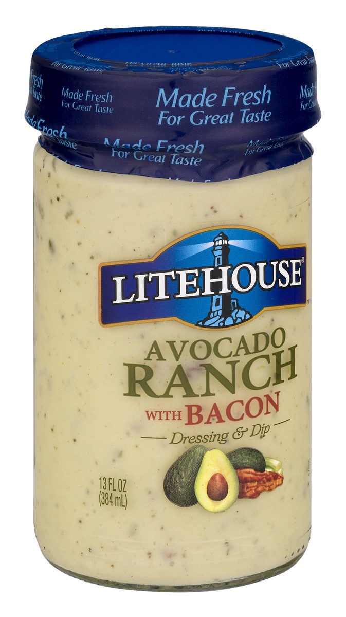 slide 3 of 8, Litehouse Avocado Ranch With Bacon Dressing, 13 fl oz