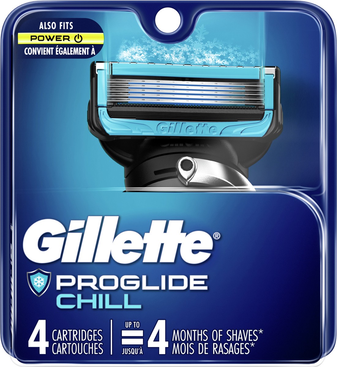 slide 3 of 3, Gillette ProGlide Chill Razor Refills for Men, 4 Blade Refills, 4 ct