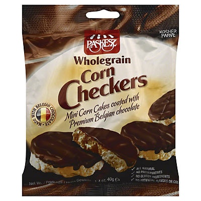 slide 1 of 1, Paskesz Chocolate Covered Corn Checkers, 1.4 oz