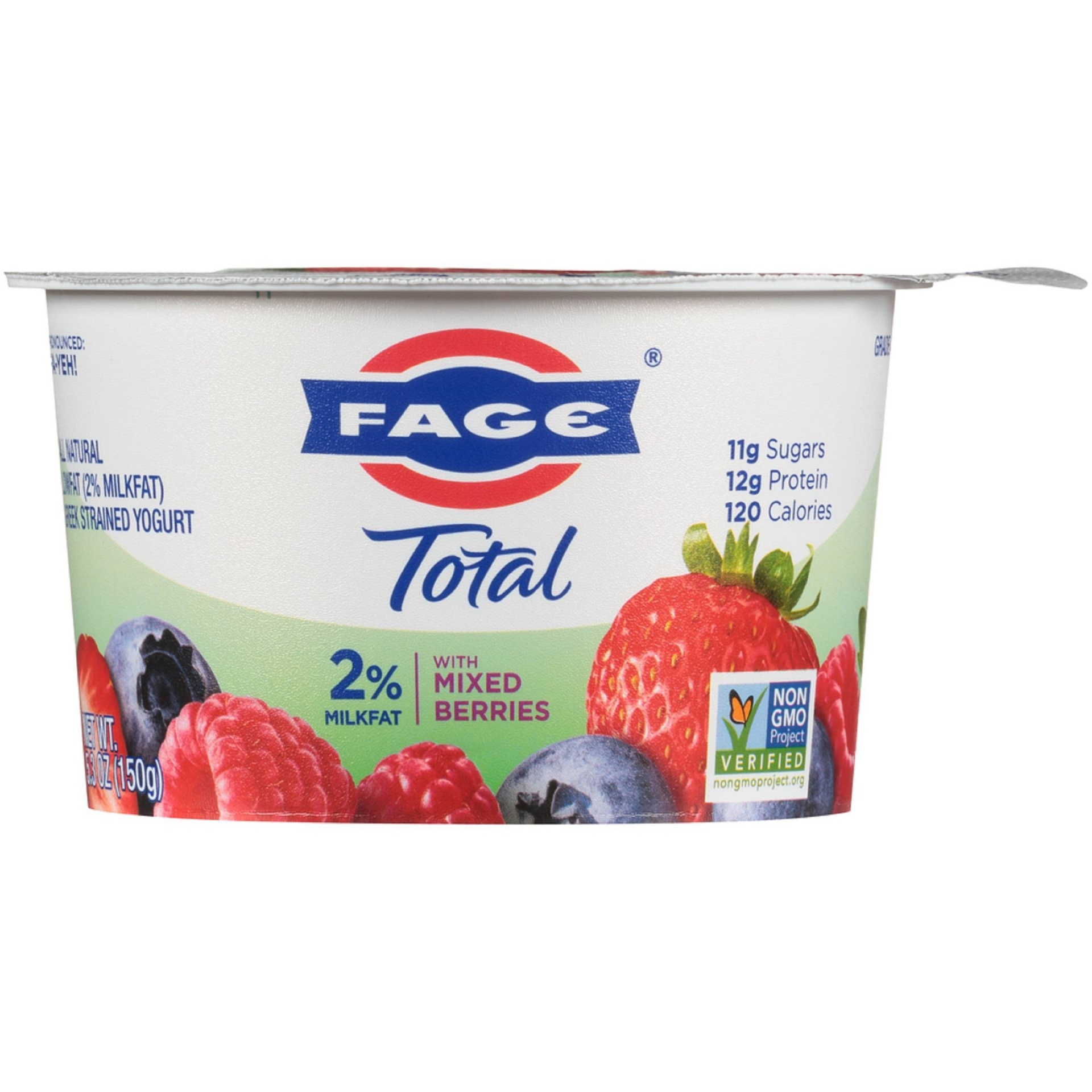 slide 1 of 11, Fage Low-Fat Greek Yogurt With Mixed Berry, 5.3 oz