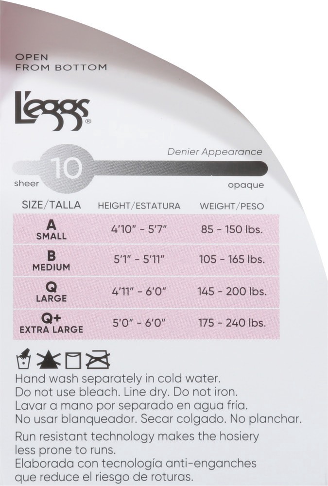 slide 2 of 4, L'Eggs Ultra Sheer Run Resist Control Top Sheer Toe - Black Mist, 1 ct