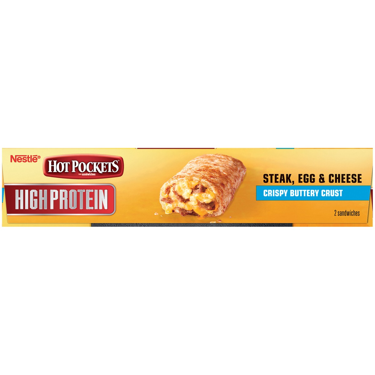 slide 13 of 14, Hot Pockets High Protein Steak, Egg & Cheese Frozen Breakfast Sandwiches, 9 oz