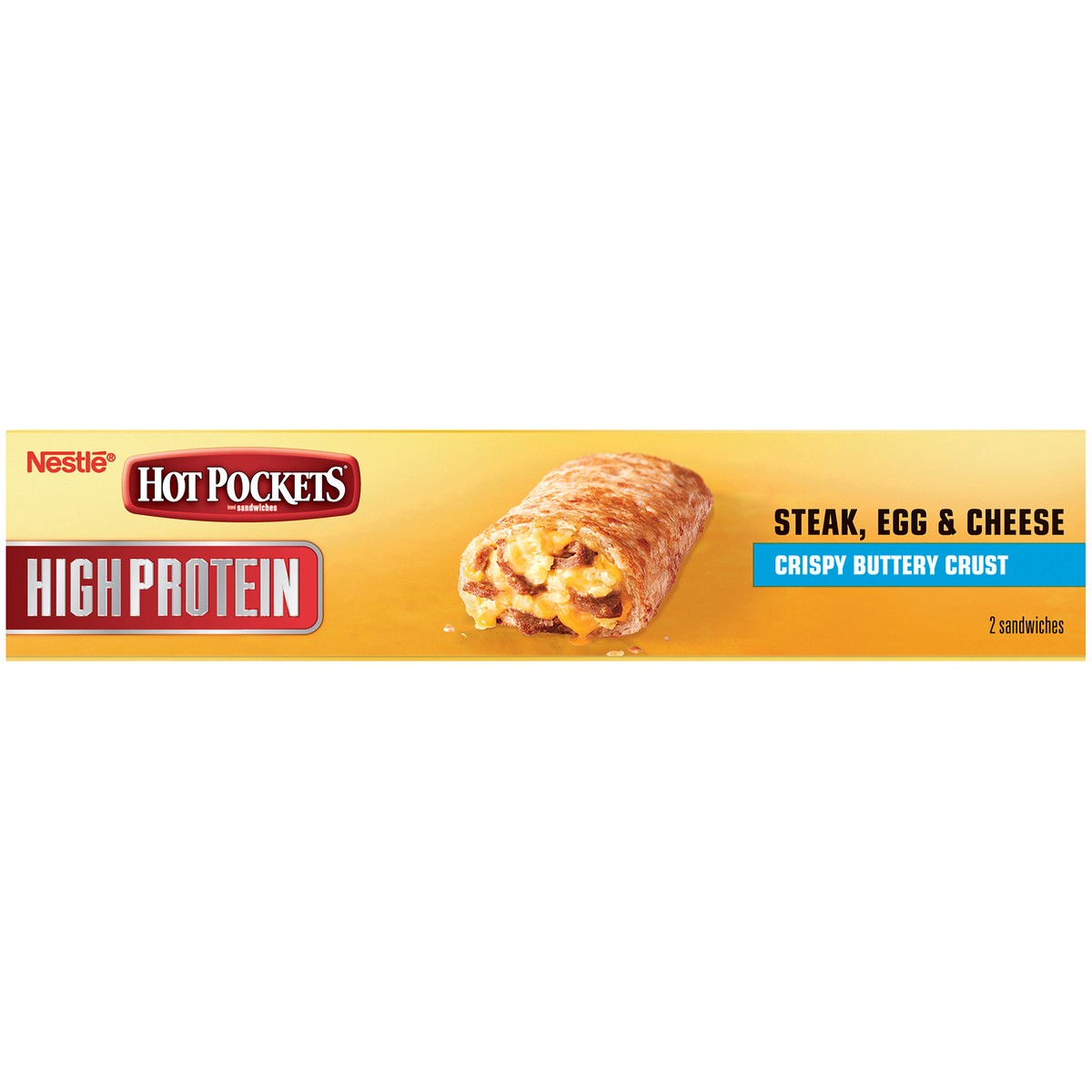 slide 14 of 14, Hot Pockets High Protein Steak, Egg & Cheese Frozen Breakfast Sandwiches, 9 oz