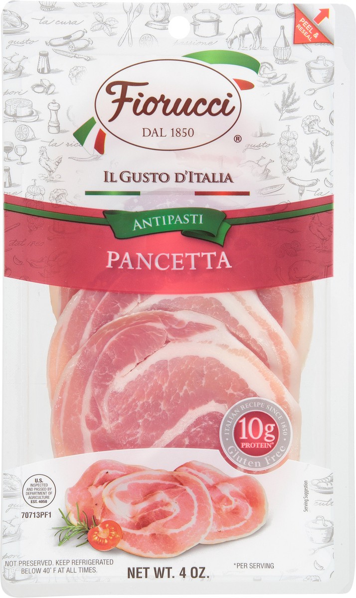 slide 9 of 14, Fiorucci Sliced Pancetta, 4 oz