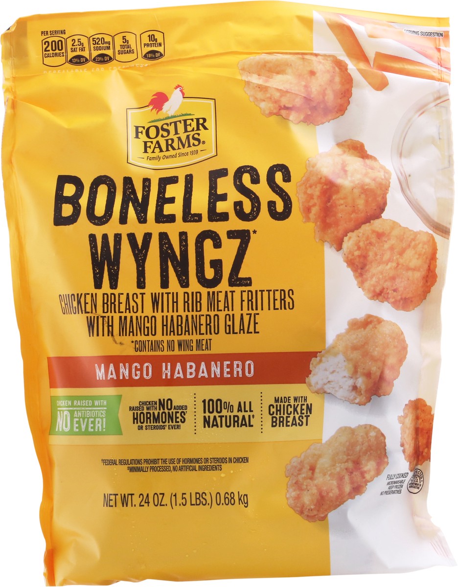 slide 10 of 12, Foster Farms Mango Habanero Boneless Wyngz 24 oz, 24 oz