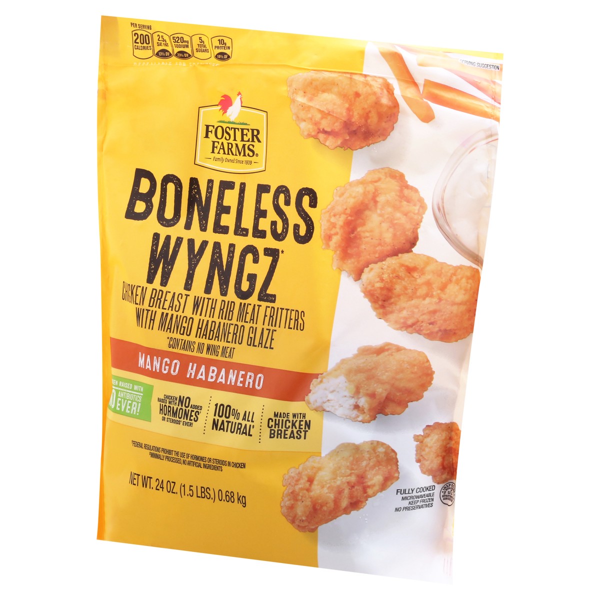 slide 12 of 12, Foster Farms Mango Habanero Boneless Wyngz 24 oz, 24 oz