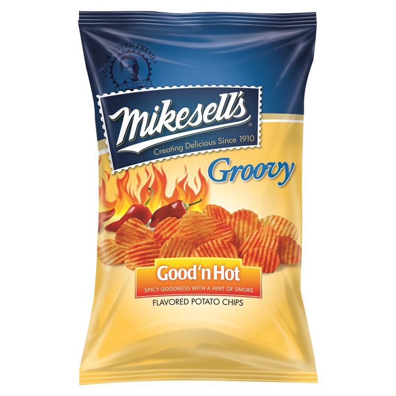 slide 1 of 1, Mikesell's Groovy Good'n Hot Flavored Potato Chips - 10oz, 10 oz