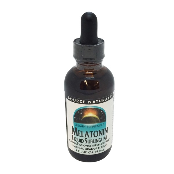 slide 1 of 1, Source Naturals Melatonin Liquid Sublingual With Orange Flavor, 2 fl oz