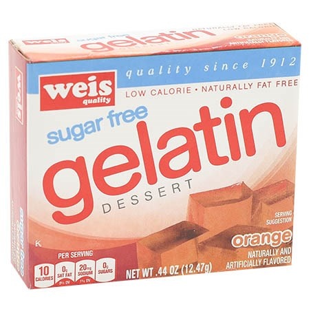 slide 1 of 1, Weis Quality Orange Sugar Free Low Calorie Gelatin Dessert, 0.44 oz