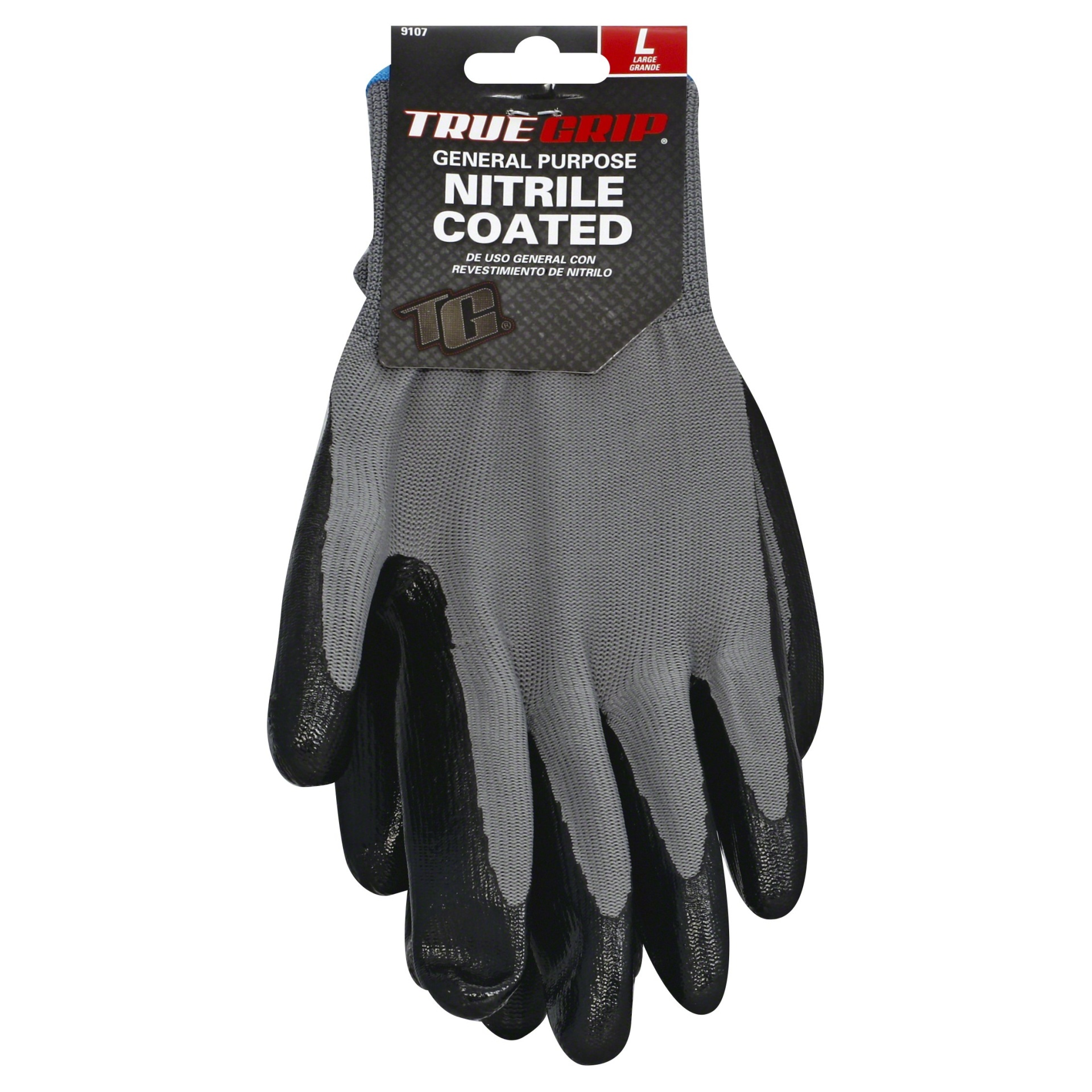 slide 1 of 2, True Grip General Purpose Nitrile Coated Gloves Large, 1 ct