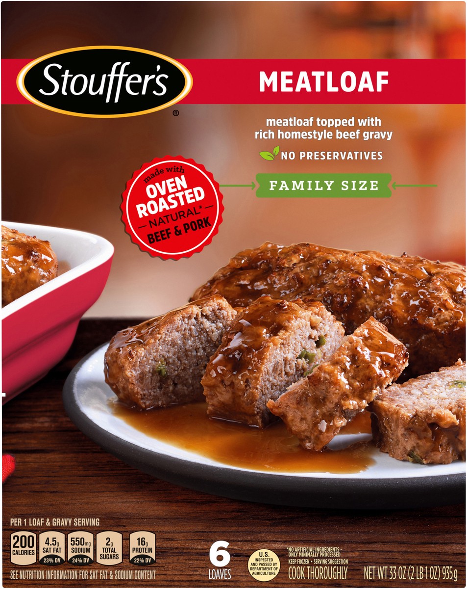 slide 5 of 13, Stouffer's Family Size Frozen Meatloaf - 33oz, 33 oz