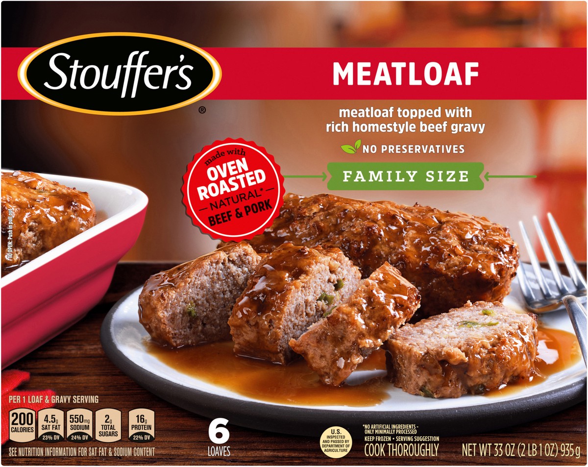 slide 10 of 13, Stouffer's Family Size Frozen Meatloaf - 33oz, 33 oz