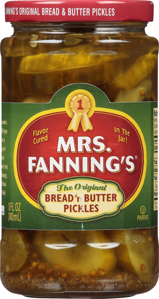 slide 1 of 7, Mrs. Fanning's Original Bread 'n Butter Pickles 12 fl. oz. Jar, 12 fl oz