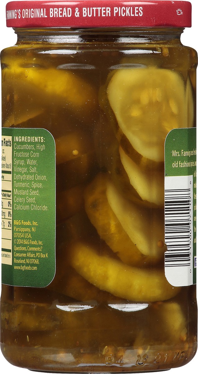 slide 7 of 7, Mrs. Fanning's Original Bread 'n Butter Pickles 12 fl. oz. Jar, 12 fl oz