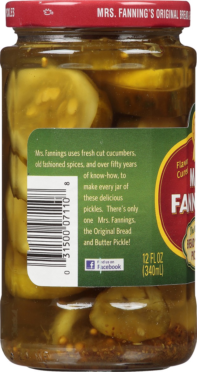 slide 4 of 7, Mrs. Fanning's Original Bread 'n Butter Pickles 12 fl. oz. Jar, 12 fl oz